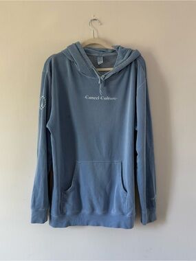 Barstool Sports “Cancel Culture” Blue Pullover Hoodie | Unisex L